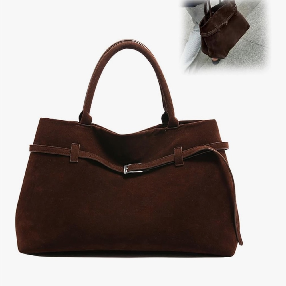 NWOT Brown Suede Handbag